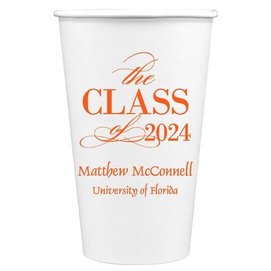 Classic Class of Graduation Paper Coffee Cups